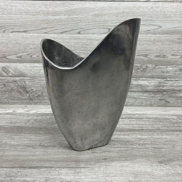 Anna Everlund Danish Designer Modern Aluminium Vase Cast Retro '80s Vintage - Picture 1 of 8